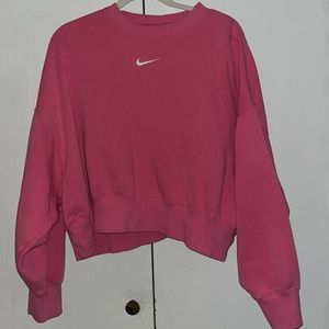 Bubble Gum Pink Nike Cropped Crew Neck Sweatshirt